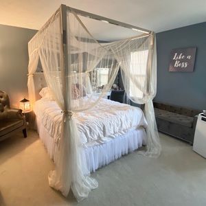 Mombasa Majesty Sheer Ivory Bed Canopy